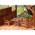 Malibu Outdoor Malibu Outdoor 4-piece Wood Patio Dining Set with 5-foot Bench and Armchairs  - V187SET1 V187SET1